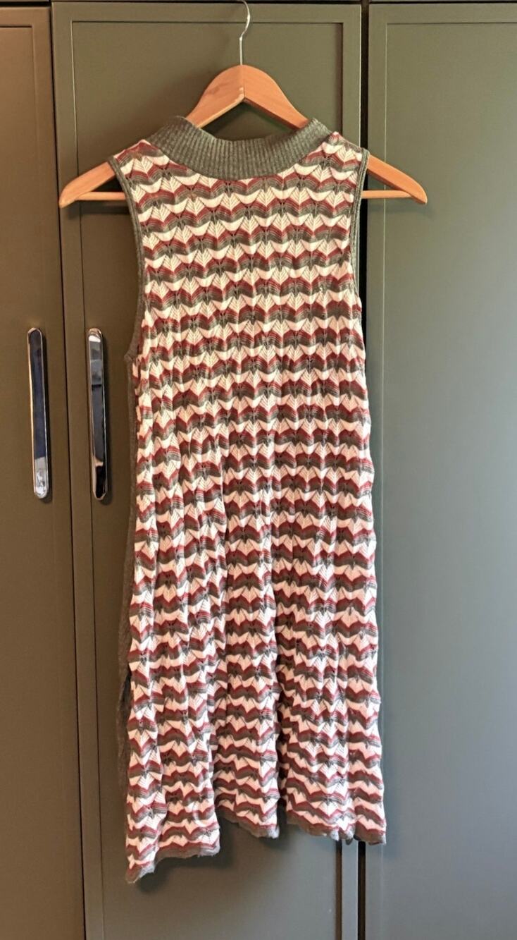 ANTHROPOLOGIE POSTMARK sz M zig zag knit sleeveless dress VGUC